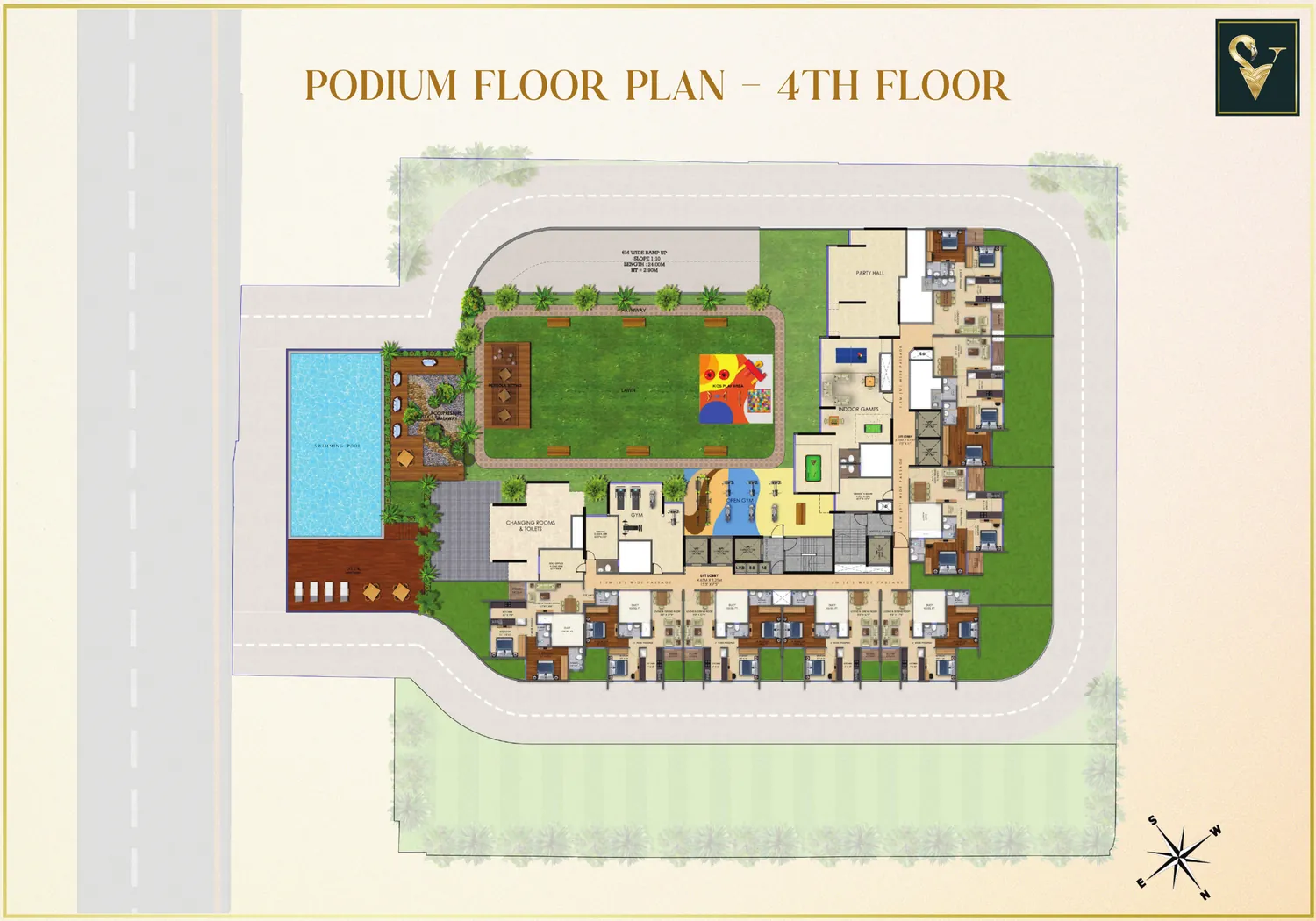 Moraj Silent Valley 4th floor podium amenity floor plan